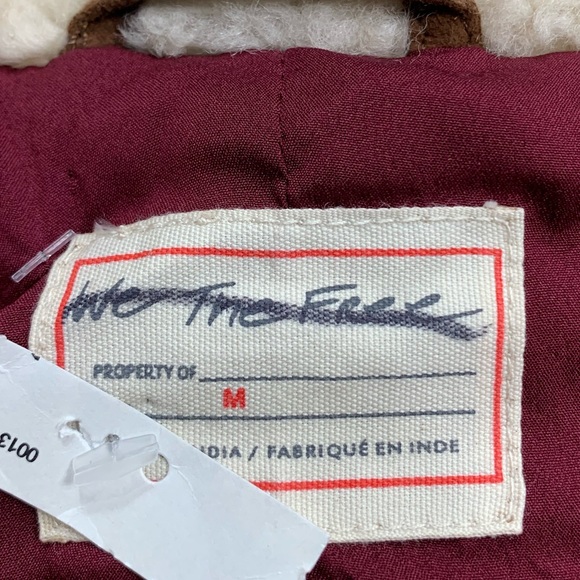 Free People We The Free Bandana Shearling Jacket NWOT Sz M - Picture 13 of 16